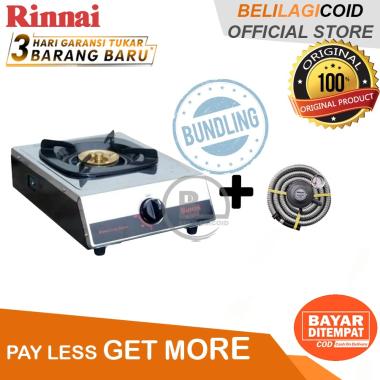 Rinnai Paket Bundling Kompor Gas 1 Tungku Rinnai RI 511A + Selang Regulator Gas RMS 206M