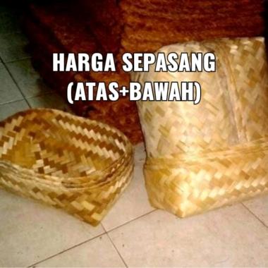 Besek bambu Tumbu Merpati BESAR, Sepasang, 24x40x18 cm, grosir Murah a