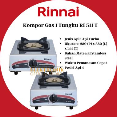 RINNAI KOMPOR GAS PORTABLE 1 TUNGKU RI 511 T