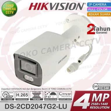 IP CAMERA 4MP COLORVU AUDIO HIKVISION DS-2CD2047G2-LU IP CAM POE