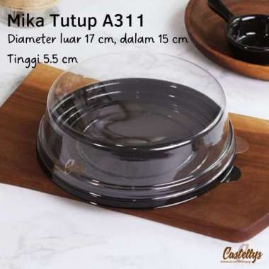 10pcs Tray Mika + Tutup A311 Bulat Mini Cake Bolu Pudding Tart