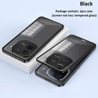 CASE IQOO 12 5G CASE METAL BUMPER MATTE BACK COVER IQOO 12 5G HITAM