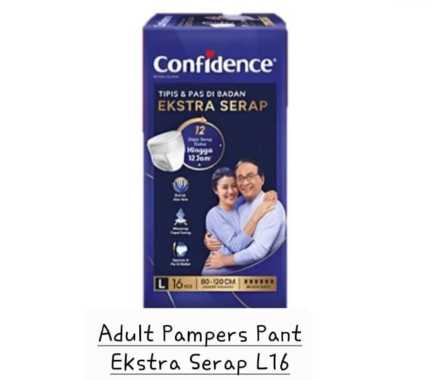 Confidence Popok Dewasa Celana Ekstra Serap L16 - Pampers Celana Lansia L16 pads