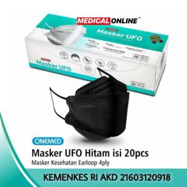MASKER UFO ONEMED 4 PLY MASKER MEDIS CONVEX MEDICAL ONLINE Hitam
