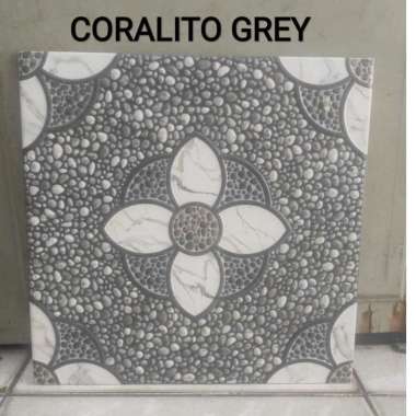 Keramik Mulia 40x40 Coralito Grey - kasar