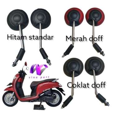 KACA SPION SCOOPY BULAT MATIC HONDA EXCLUSIVE KIRI KANAN UNIVERSAL HITAM