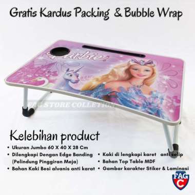 Meja belajar lipat besar 60x40cm meja laptop meja lipat barbie