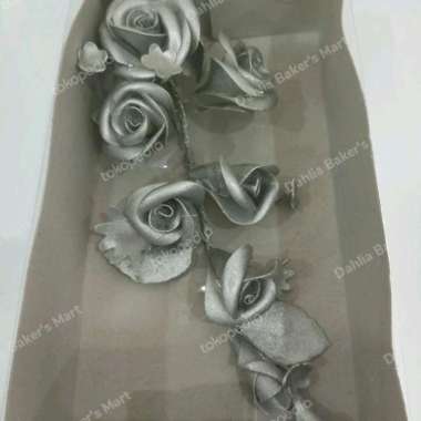 Gum Paste Spons Bunga Mawar Besar Aneka Warna Putih