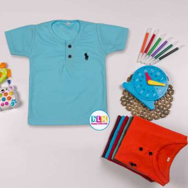 HLK Baju Kaos Polo Anak Tshirt Laki-Laki dan Perempuan 3 Biru langit