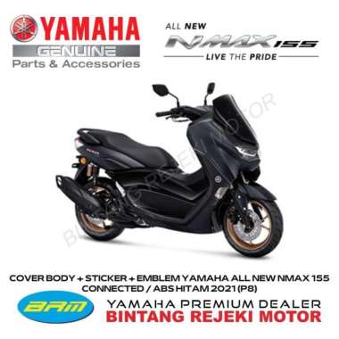 COVER BODY+STICKER+EMBLEM ALL NEW NMAX 155 CONNECTED/ABS HITAM 2021 P8