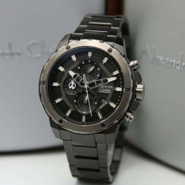 JAM TANGAN ALEXANDRE CHRISTIE AC 6530 PRIA FULL BLACK ORIGINAL
