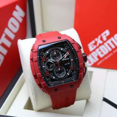 JAM TANGAN PRIA EXPEDITION E 6782 / E6782 RUBBER NEW VERSION ORIGINAL RED PLT BLACK