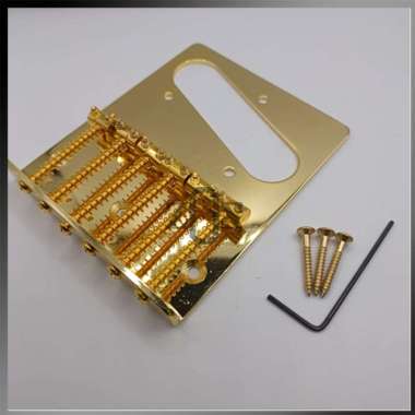 Bridge Gitar Guitar Elektrik Electric Telecaster Vintage 6 Saddle Gold
