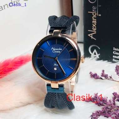 Original 100%!! Alexandre Christie Wanita AC 2872 / AC2872 Blue Rosegold Garansi Resmi 1 tahun