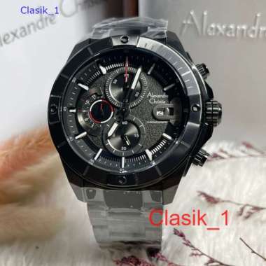 Original 100%!! Jam Tangan Pria Alexandre Christie AC 6631 / AC6631 Full Black Garansi Resmi 1 Tahun