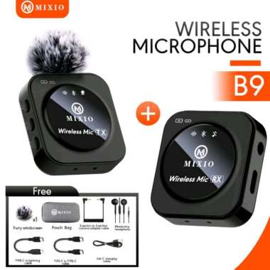 MIXIO B9 Wireless Microphone Mic Wireless Live Clip on Hp Camera