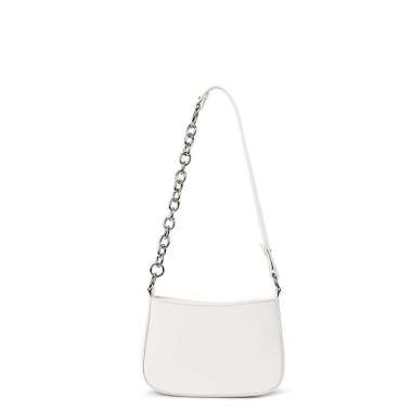 Bostanten Tas Bahu Wanita Tas Selempang Model Rantai Tebal Tas Fashion Putih(Satu tali)