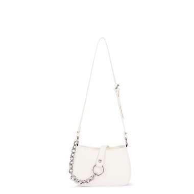 Bostanten Tas Bahu Wanita Tas Selempang Model Rantai Tebal Tas Fashion Putih(Versi terbaik)