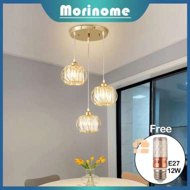 Lampu gantung minimalis Kristal 3 I Emas