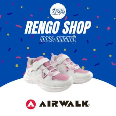 [Ori] Sepatu Sneakers Anak Wanita Airwalk Taylee Jr Girls White Pink 30 insole 19cm