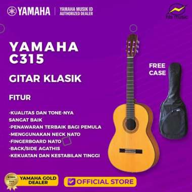 Yamaha C315 Gitar Klasik Original Gitar + Case