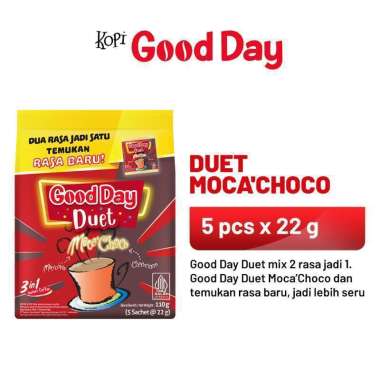 Promo Harga Good Day Coffee Duet ChocoNut per 5 sachet 22 gr - Blibli