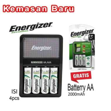 Baterai Charger AA / AAA + 4 Baterai AA 2000 mAh Energizer i Multivariasi Multicolor