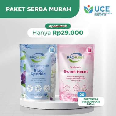 [BUNDLE] Liquid Detergent Blue Sparkle 800mL + Softener PROKLEEN 800mL Daring Blue