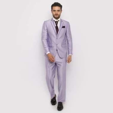 JAS CELANA PRIA JAS PENGANTIN JAS PESTA BLAZER PRIA FORMAL JAS WEDDING - XL Ungu Muda