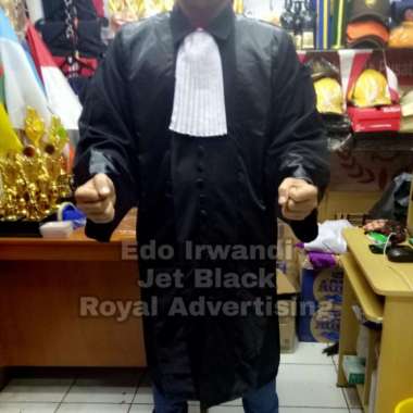 TOGA ADVOKAT PENGACARA DAN JAKSA BAHAN JET BLACK BERKUALITAS - XXL Jet Black