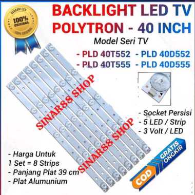 BACKLIGHT TV LED POLYTRON 40 INC PLD40T552 PLD40T555 PLD40D552 PLD40D555 PLD 40T552 40T555 40D552 40