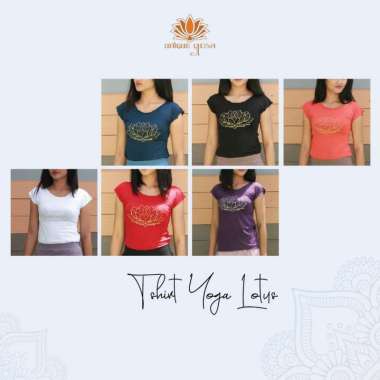 VERISH Baju Kaos Senam Yoga Lotus Berlengan / Kaos Senam Yoga Wanita / T-shirt Lotus S Ungu