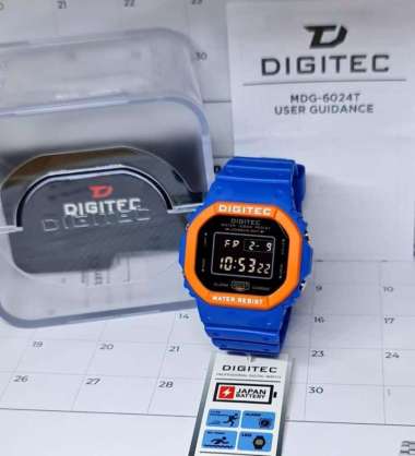 Jam Tangan Pria Digitec DG 6024T/6024/2024 Digital Original Biru Orange