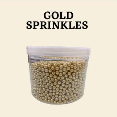 Sprinkle Gold Pearl Springkel Trimit Emas Hiasan Dekorasi Kue 4 mm