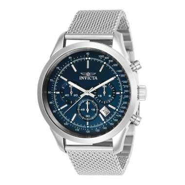 Jam Tangan Pria INVICTA Speedway 24209 Men Chronograph Blue Dial Stainless Steel Mesh Strap