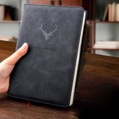 Toddi Buku Catatan Harian Notebook Diary Cover Kulit 100 Lembar Gray A5