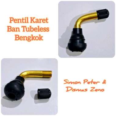 Pentil Tubeless Karet Bengkok utk Ban Motor Sepeda Tubles Tube Less Tubless