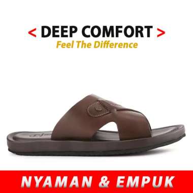 HUSH PUPPIES SANDAL PRIA ORIGINAL SENDAL SLIDE CASUAL BRANDED KULIT ASLI ORI COKLAT TUA DARK BROWN H