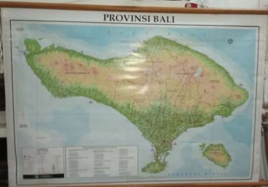 Peta vinsi Bali peta Dinding Multivariasi Multicolor