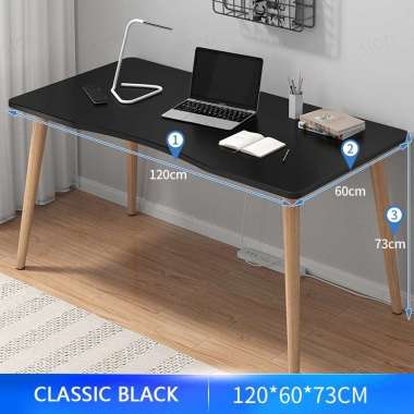 Yup Meja Belajar Minimalis 120X60cm Meja Belajar Meja Hitam(120x60x73CM)