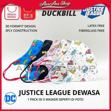 Masker MIU MASK Justice League 3D Duckbill Mask Dewasa (3Ply)