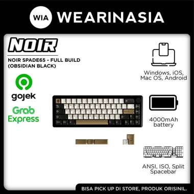 Noir Spade65 65% Aluminum Wireless Mechanical Keyboard Gasket Mount KU Orange Obsidian Black