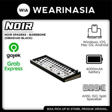 Noir Spade65 65% Aluminum Wireless Mechanical Keyboard Gasket Mount Barebone Obsidian Black