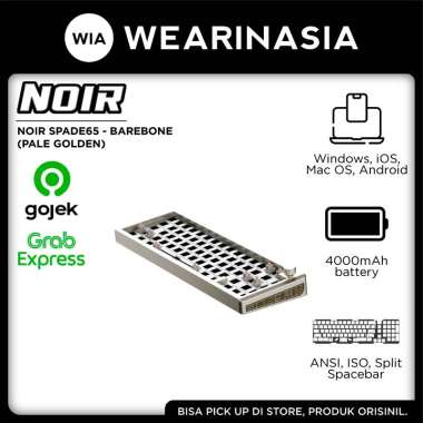 Noir Spade65 65% Aluminum Wireless Mechanical Keyboard Gasket Mount Barebone Pale Gold