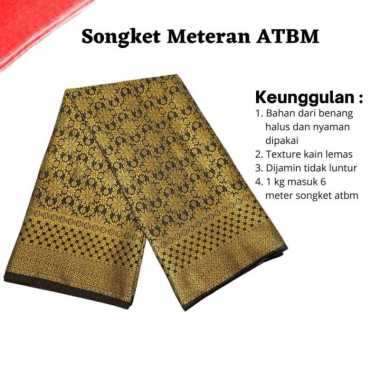 Songket Pash - Songket Meteran Berbagai Macam Motif dan Warna Hitam