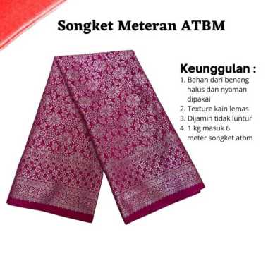 Songket Pash - Songket Meteran Berbagai Macam Motif dan Warna Pink Silver