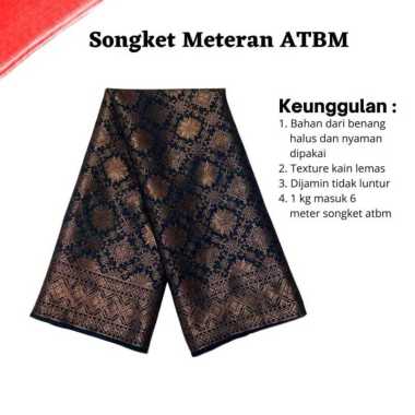 Songket Pash - Songket Meteran Berbagai Macam Motif dan Warna Hitam Tembaga