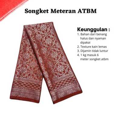 Songket Pash - Songket Meteran Berbagai Macam Motif dan Warna Terakota Silver