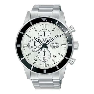 Jam Tangan Alba AM3959X1 Chronograph Pria Stainless Steel 45mm WR100M