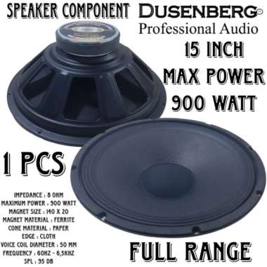SPEAKER 15 INCH Dusenberg BEST Component FULL RANGE Black DS-015-B